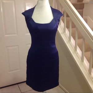 Deep Navy Body Hugging Cocktail Dress